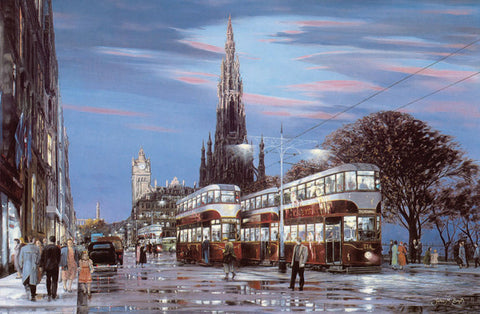 Trams on Princes Street (Large)